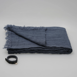 PimpsandPearls – Linnen Sjaal Rechthoek – Raf Blauw 140 x 180 cm