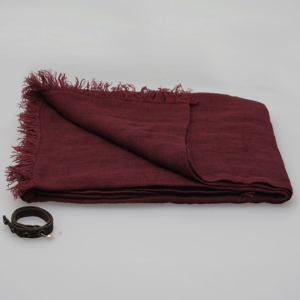 PimpsandPearls – Linnen Sjaal Rechthoek – Cherry Rood 140 x 180 cm