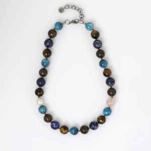 Alternative view of PimpsandPearls – Mala Edelsteen Ketting 12 mm – Mix Blauw Bruin