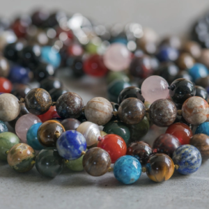 PimpsandPearls – Mala Edelsteen Ketting 12 mm – Mix Blauw Bruin - Afbeelding 3