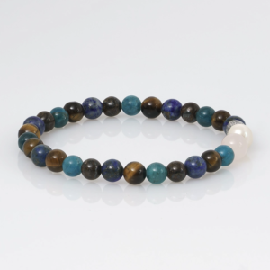 PimpsandPearls – Mala Edelsteen Armband 6 mm – Mix Blauw Bruin