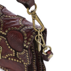 Campomaggi – Schoudertas Agnese "Camaiore" - Wine / Burgundy met Studs - Afbeelding 4