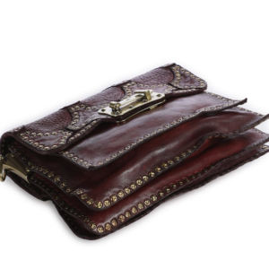 Campomaggi – Schoudertas Agnese "Camaiore" - Wine / Burgundy met Studs - Afbeelding 5